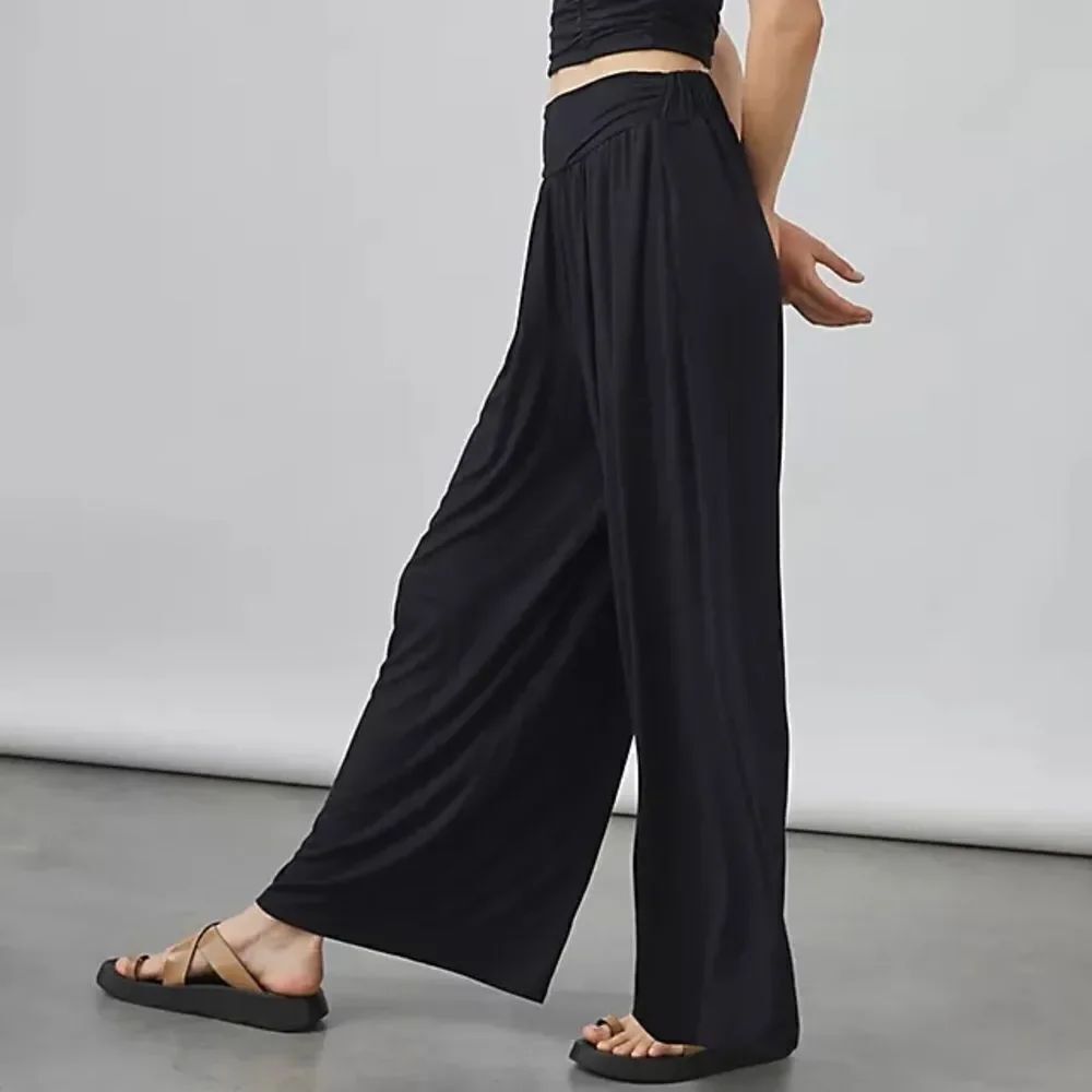 Anthropologie Maeve Wide-Leg Cozy Pant - Black
